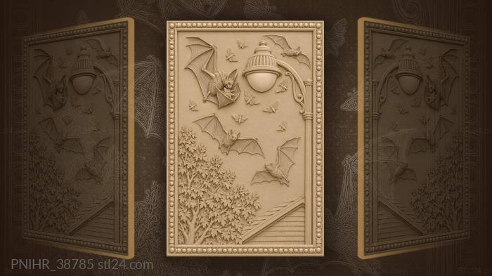 Around streetlamp bats hunt circling moths 3d STL model