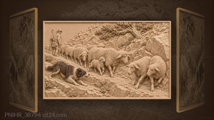 Dog with pinned ears pressing flock 3d STL model