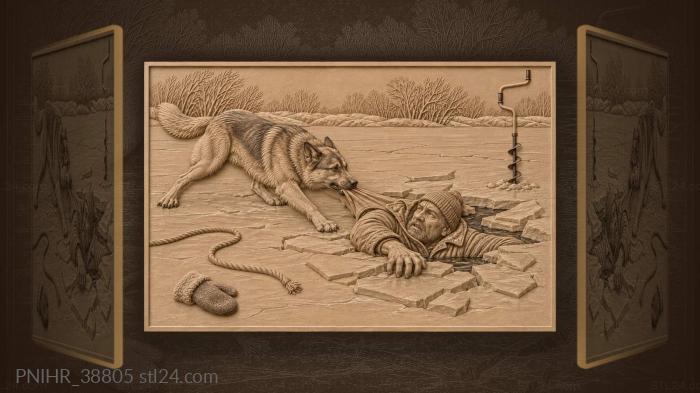 Heroic rescue from icy water 3d STL model