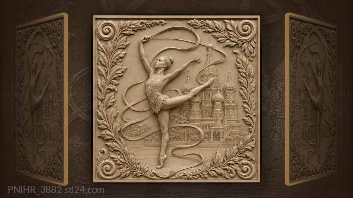 Gymnast sweeps ribbon across the moscow domes 3d STL model