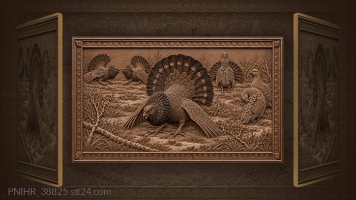 Black grouse lek dawn display 3d STL model