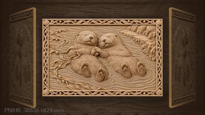 Sleeping otters gentle river current 3d STL model