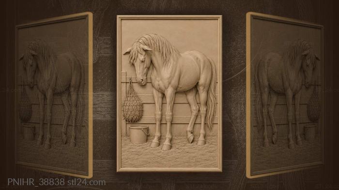 Peaceful horse by the fence 3d STL model
