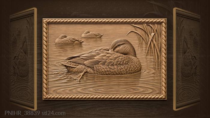 Sleeping birds trail ripples across still water 3d STL model