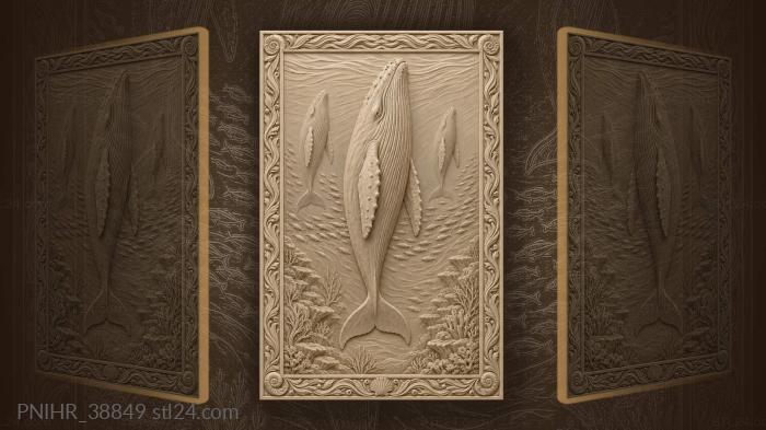Sleeping whales in ocean depths 3d STL model
