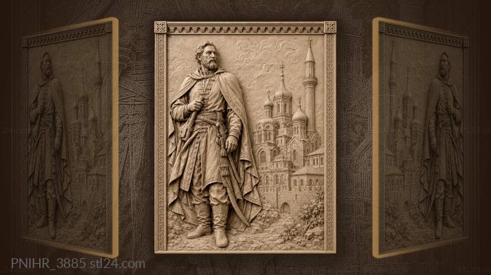 Man between a church and a minaret 3d STL model