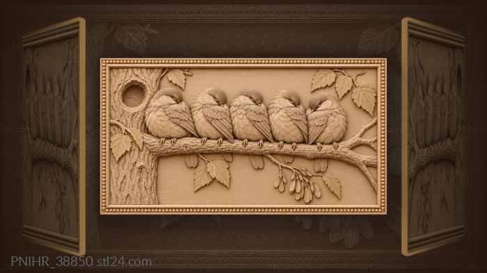 Puffed feather balls in a row 3d STL model