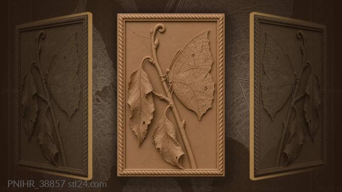 Two dead leaves beside folded wings 3d STL model