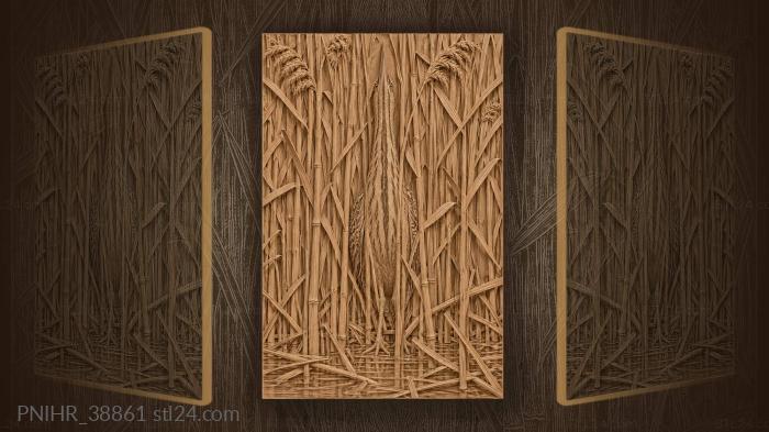 Bittern disappears among towering reeds 3d STL model