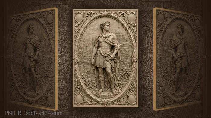 Man against the domed city skyline 3d STL model
