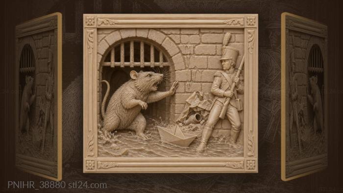 Rat guards paper boat soldier 3d STL model