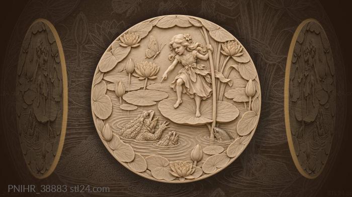 Arguing with toad upon pond 3d STL model