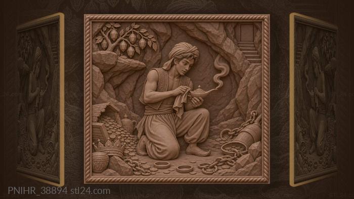 Cave treasure with a rubbing motto 3d STL model