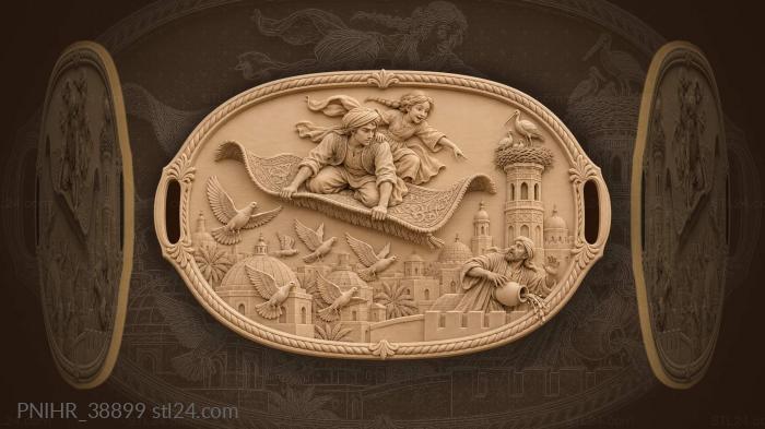 Magic carpet carries the pair past storks 3d STL model