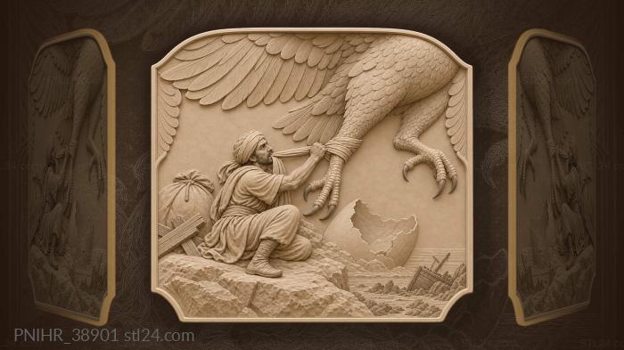 Sinbad binds the giant bird’s leg 3d STL model