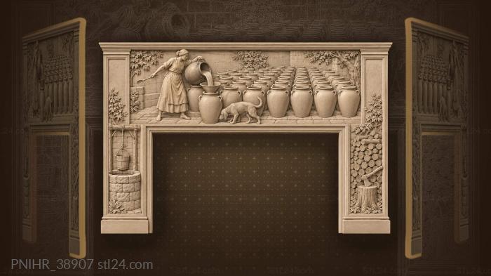Courtyard with jars and cauldron 3d STL model