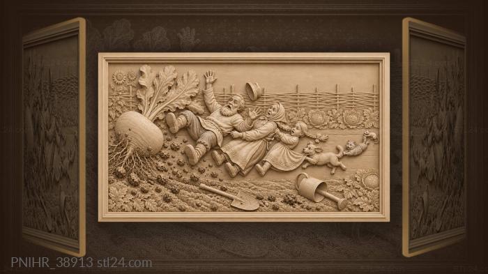 Giant turnip bursting from earth 3d STL model
