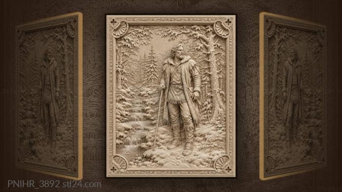 Winter forest flowing stream steps 3d STL model