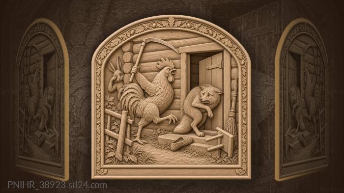 Scythe wielding rooster rescues the weeping hare 3d STL model