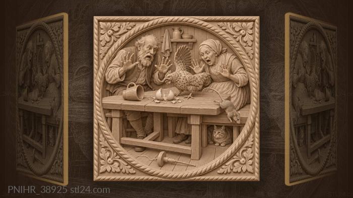 Mouse topples the egg as grandparents panic 3d STL model