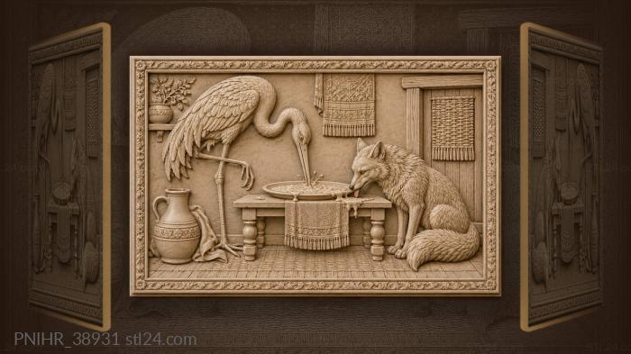 Fox finishes porridge after the crane 3d STL model