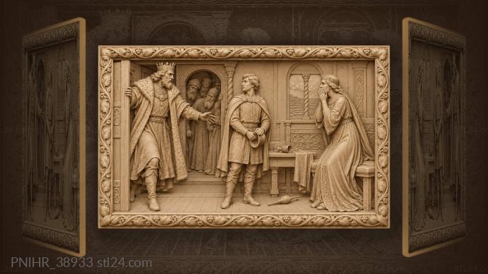 Tsar saltan recognizes his beloved wife 3d STL model