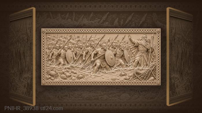 Warriors emerging from the sea 3d STL model