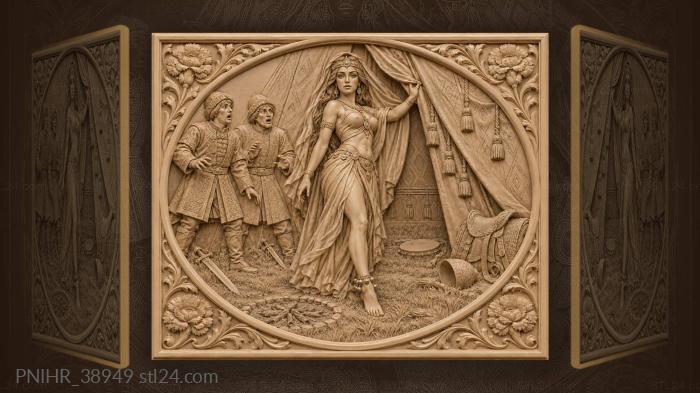 Shamakhan queen emerging from tent 3d STL model