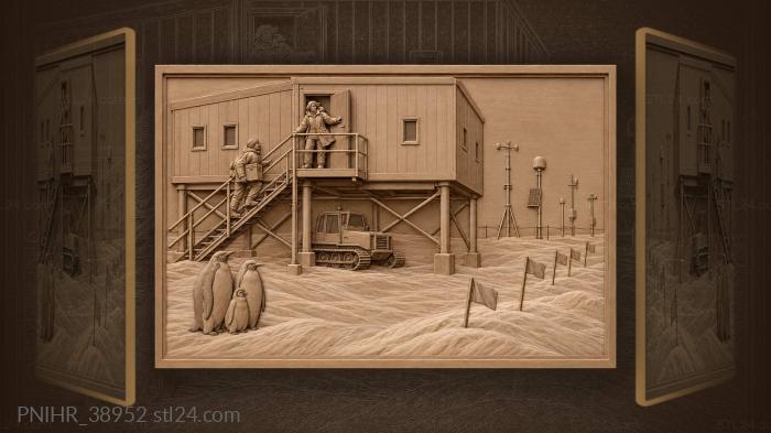 Gale-battered researcher climbs toward open door 3d STL model
