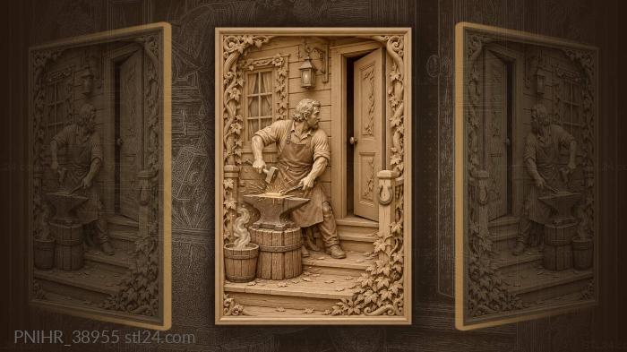 Enchanted door opens behind the blacksmith 3d STL model