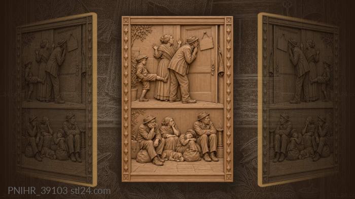 Doorway scene with waiting family 3d STL model