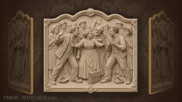 Heated argument busy queue scene 3d STL model