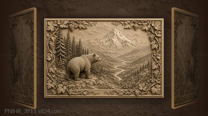 Valley river below the snowy peak 3d STL model