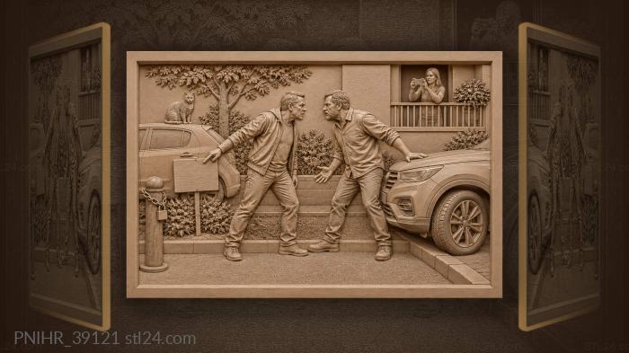 Drivers contest spot by reserved sign 3d STL model