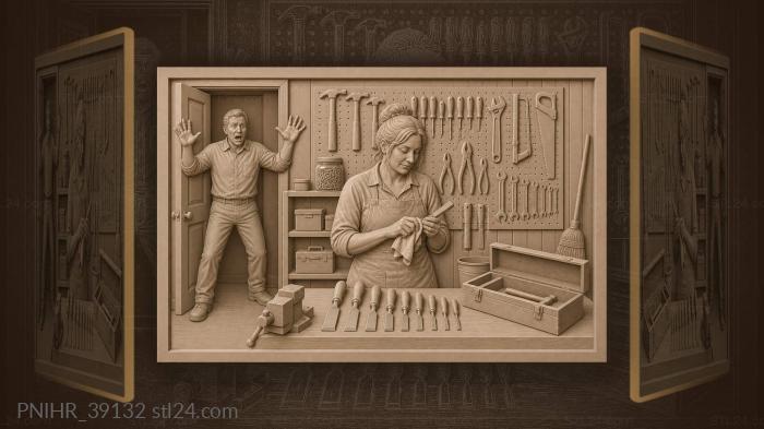 Husband’s surprise at tidy workshop 3d STL model