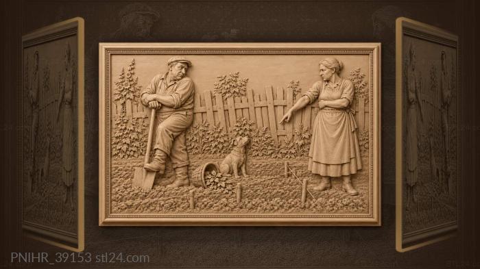 Garden dispute stubborn wife playful dog 3d STL model