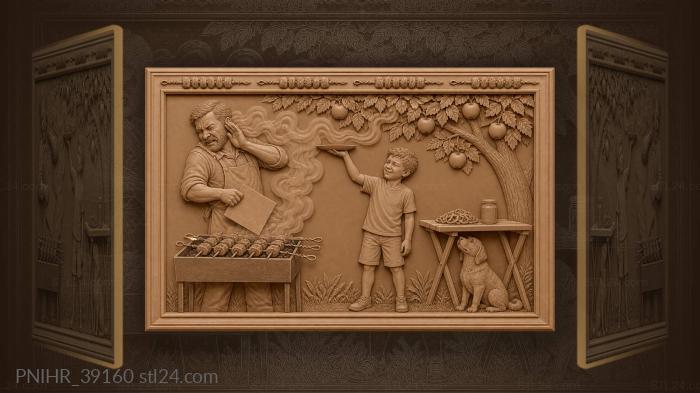 Summer barbecue smoky apple tree 3d STL model