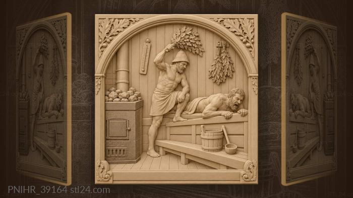 Bathhouse beating with birch besom 3d STL model