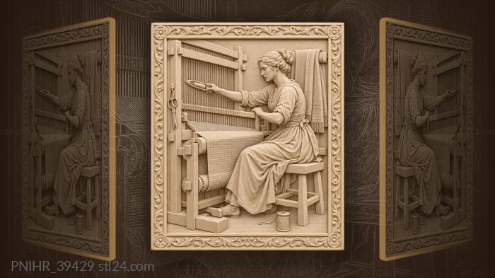 Finished cloth rolling onto the beam 3d STL model