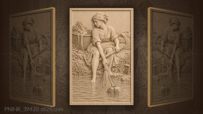 Flax processing by the river 3d STL model