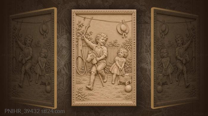Childhood games in the village 3d STL model