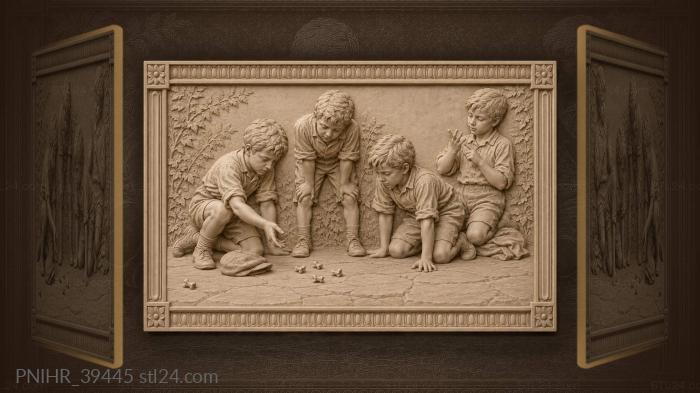 Fourth boy counts the scattered bones 3d STL model