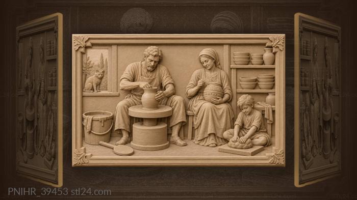 Potter and family at work 3d STL model