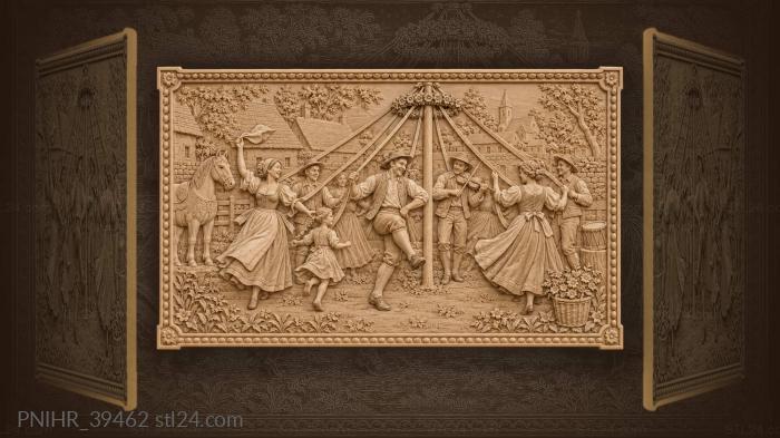 Fiddler plays as a woman waves 3d STL model