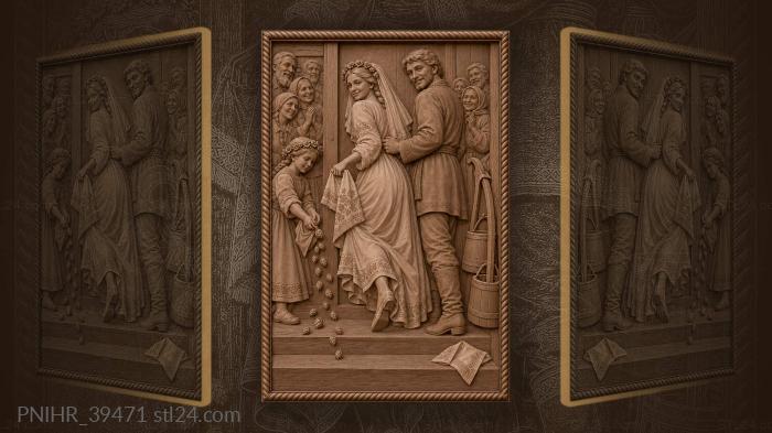 Newlywed enters the home with her groom 3d STL model