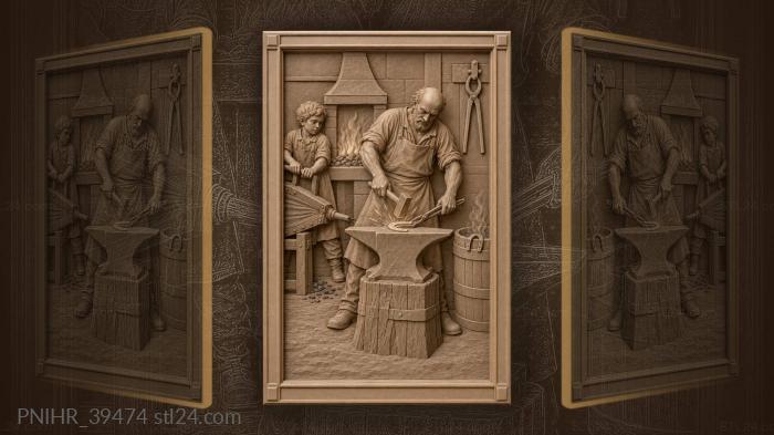 Bald smith and the bellows boy 3d STL model