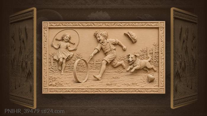 Boy hoop dog jump rope fun 3d STL model