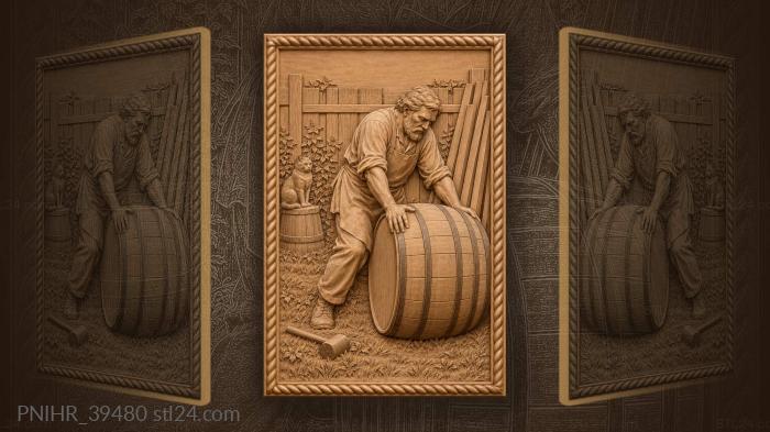 Barrel maker steadies the iron hoops 3d STL model