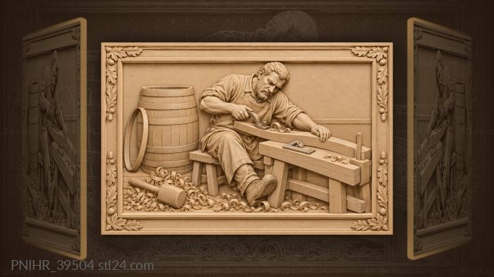 Barrel maker with a loose hoop 3d STL model