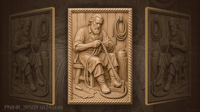 Blacksmith braids hide around a foot hook 3d STL model